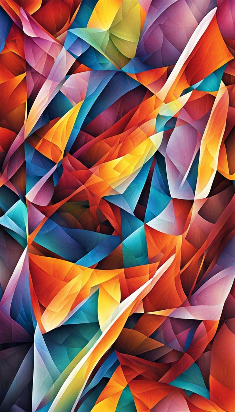 Abstract Geometric Form in Vibrant Hues
