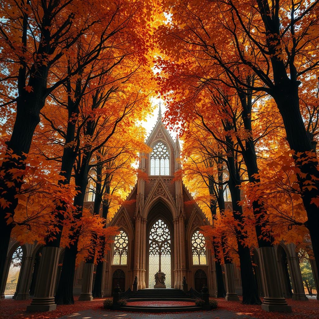 Autumn Cathedral of Whimsical Wonder