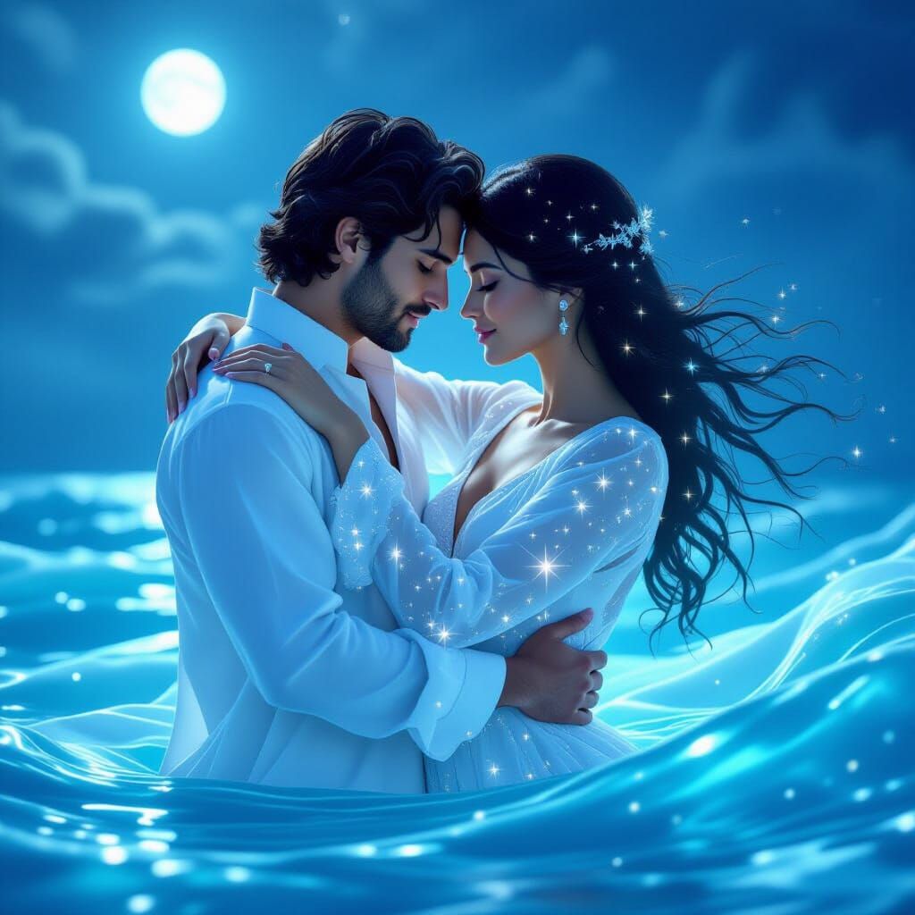 Man Embraces Star Phantom by Moonlight