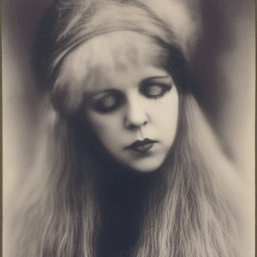 Young Woman in Silent Film, Pre-Raphaelite Style
