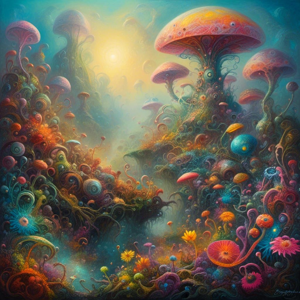 A portrait landscape of an alien planets