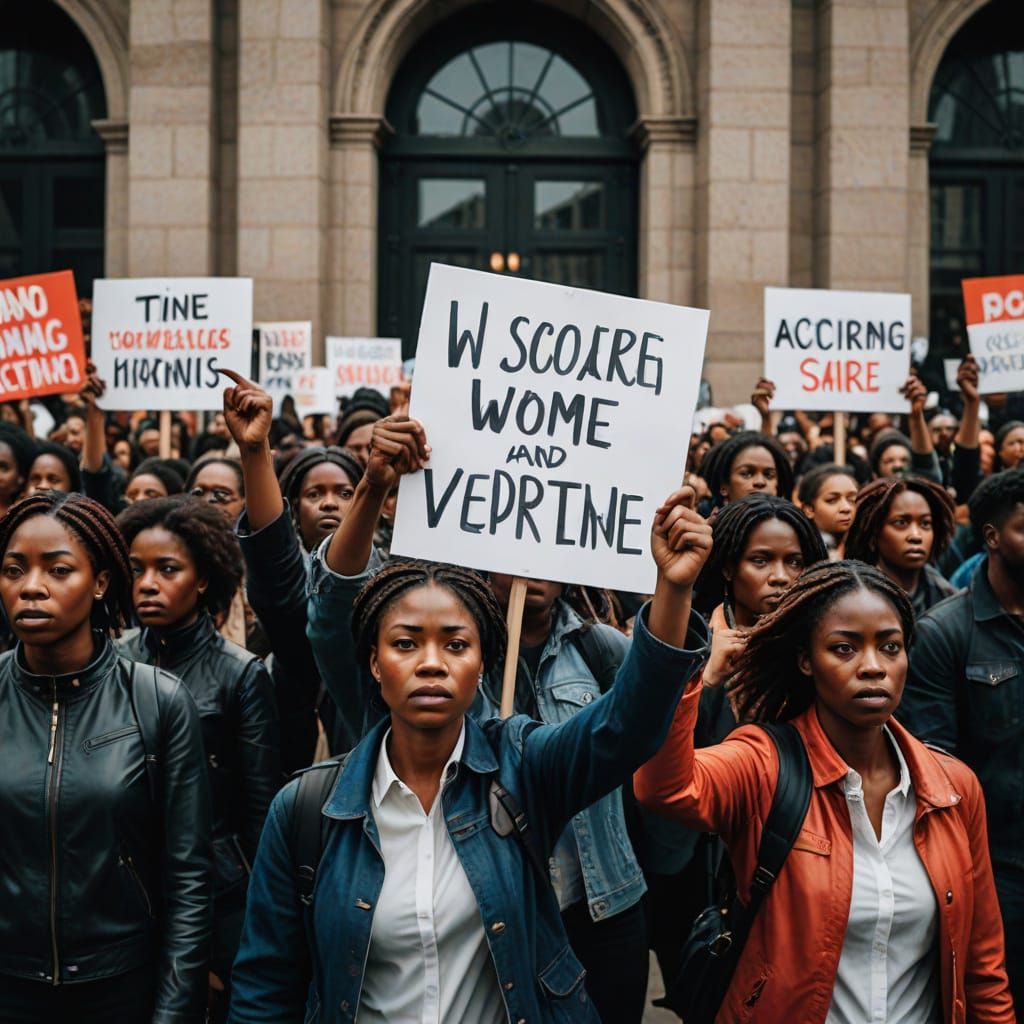 Youthful Protesters Stand Tall Against a Powerful Backdrop