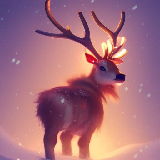 Sweet Kawaii Reindeer Baby in 8K Resolution