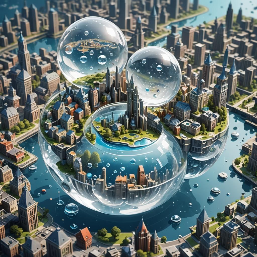 Floating City in a Water Drop: Microverse