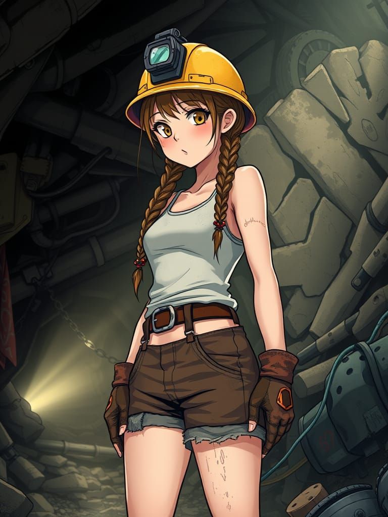 Anime-Inspired Miner Girl Shines Bright in the Depths