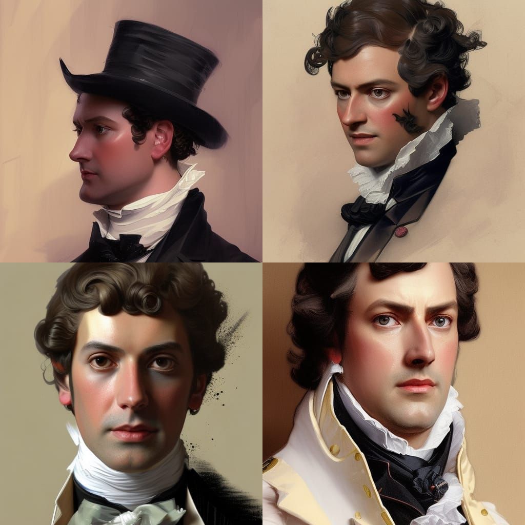 Regency Duke Portrait in Art Nouveau Style