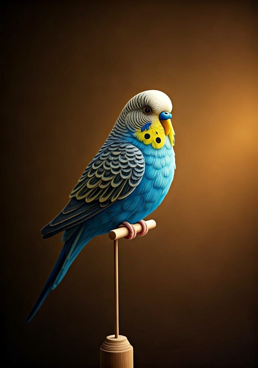 Shoestring Budgie Sculpture in Surrealist Style