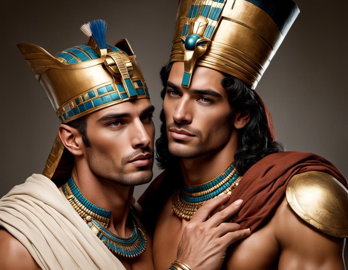 Pharaoh and Servant: Intimate Moment in Ancient Egypt