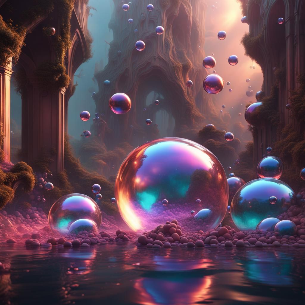 Fantastical Bubble Art in Deep Color