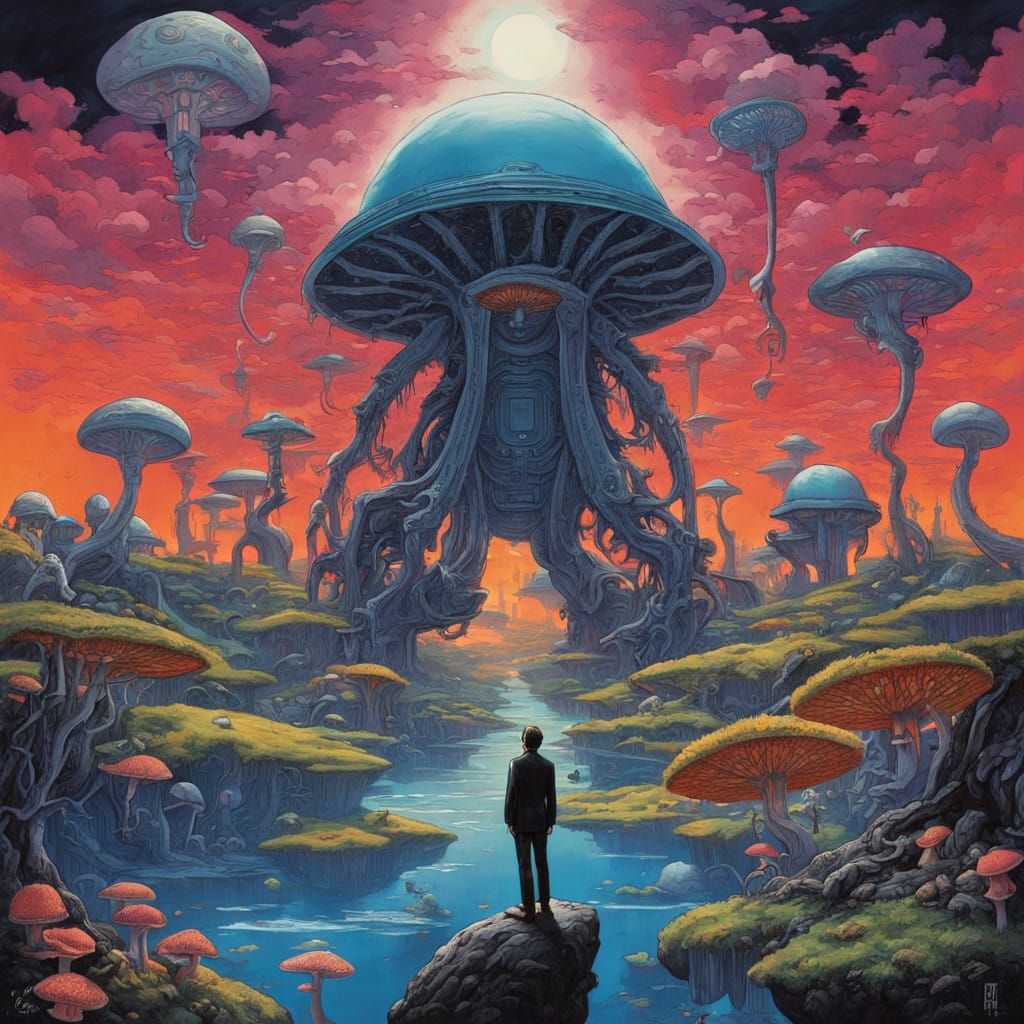 Surreal Moonlit Scene of Billionaires in Traditional Japanes...