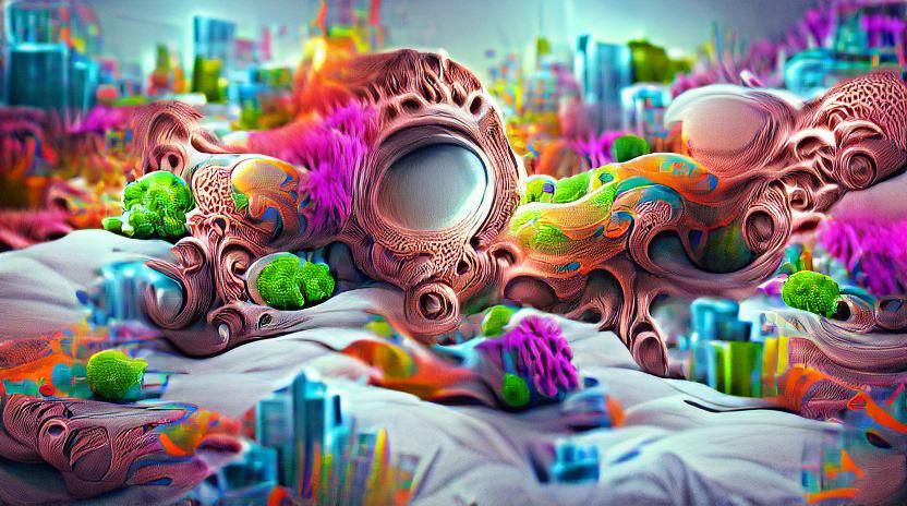 Elegant Abstract 3D Graffiti Design in Pastel Colors