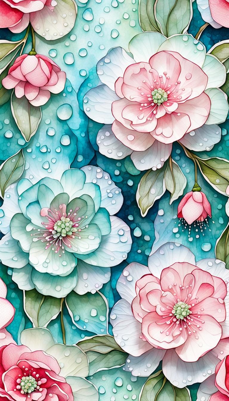 Alcohol Ink Sage Aqua Blue Abstract Vertical Pattern 3d Textured Watercolor Paper, a bundle of detailed lifelike 3d Pink...