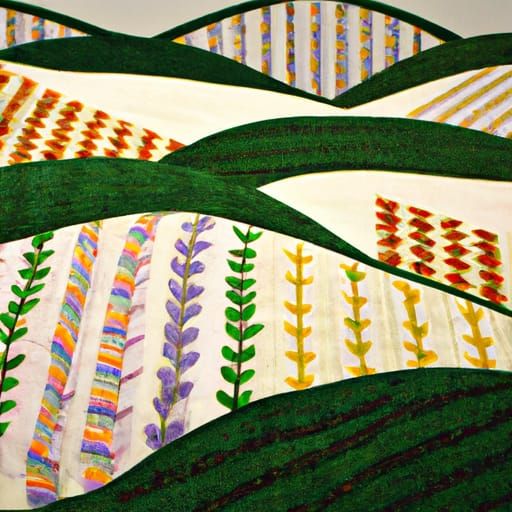Embroidered Quilt Landscape Mimics Farmland
