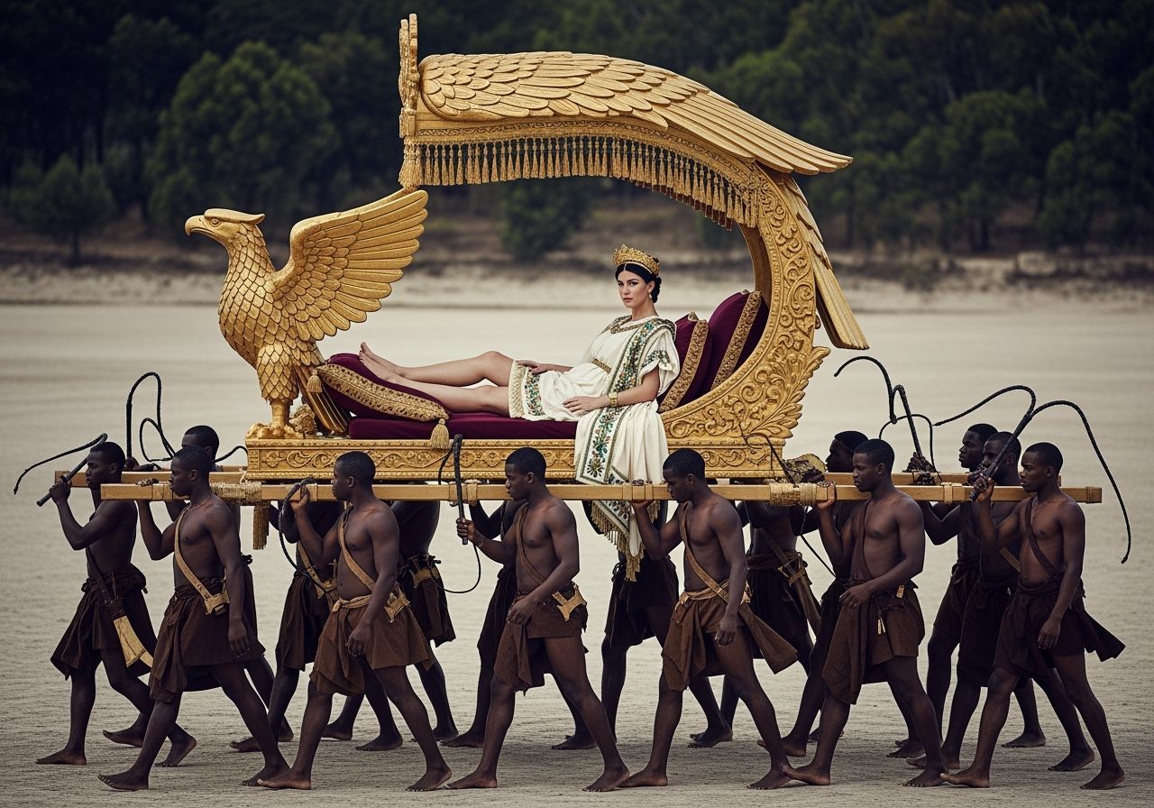 Roman Empress on Imperial Chaise Lounge, Natural Lighting