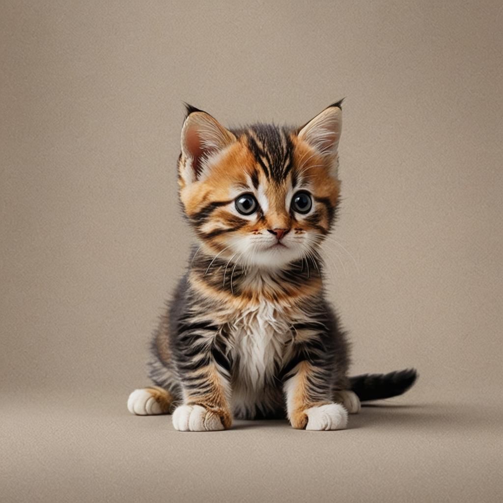 Realistic Image of a Super Cute Baby Cat