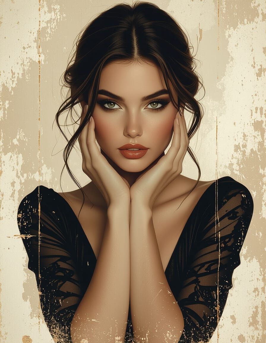 Elegant Woman's Portrait in Realistic 3D Style