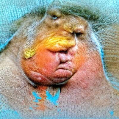 Lion Portrait in Golden Light, Photorealistic Style