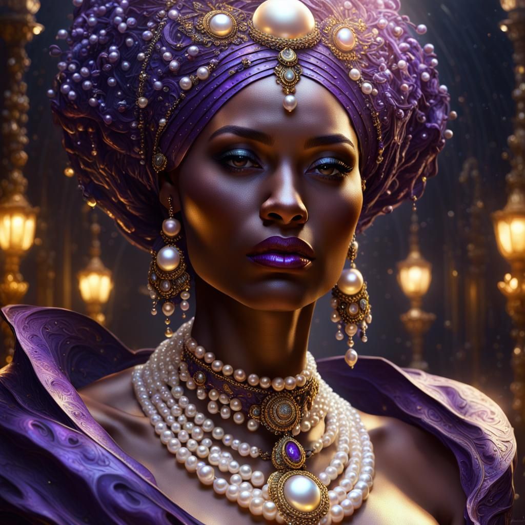 Woman in Pearls: Dark Fantasy Concept Art