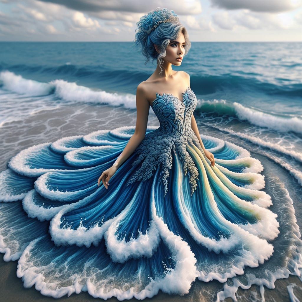 Ocean Surf Dress on South Asian Woman