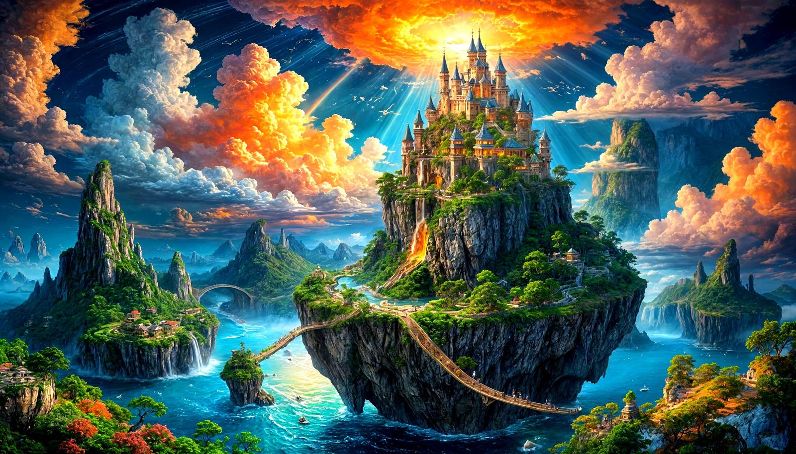 Paradise of Floating Islands in a Sea of Clouds