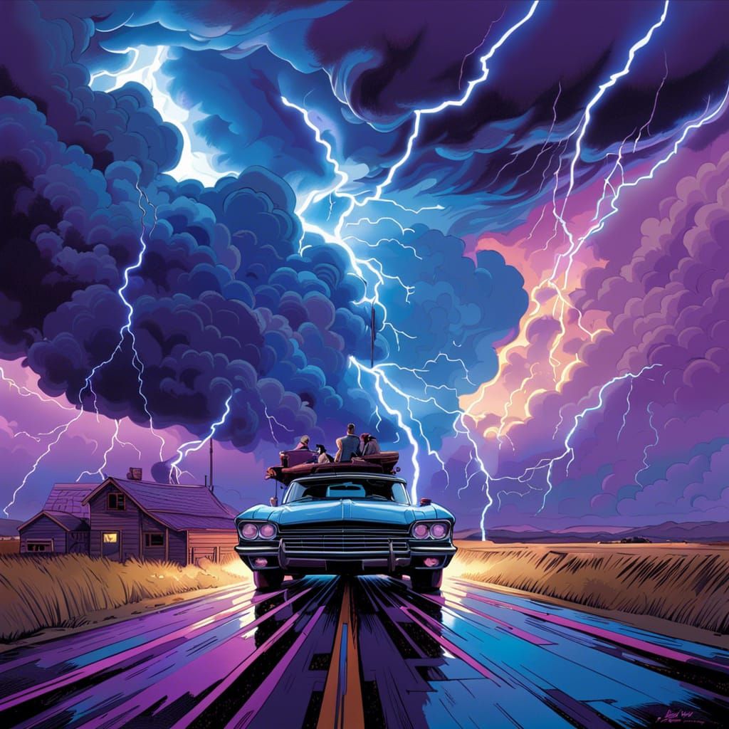 Storm Chasers in Pursuit of Epic Thunderstorm