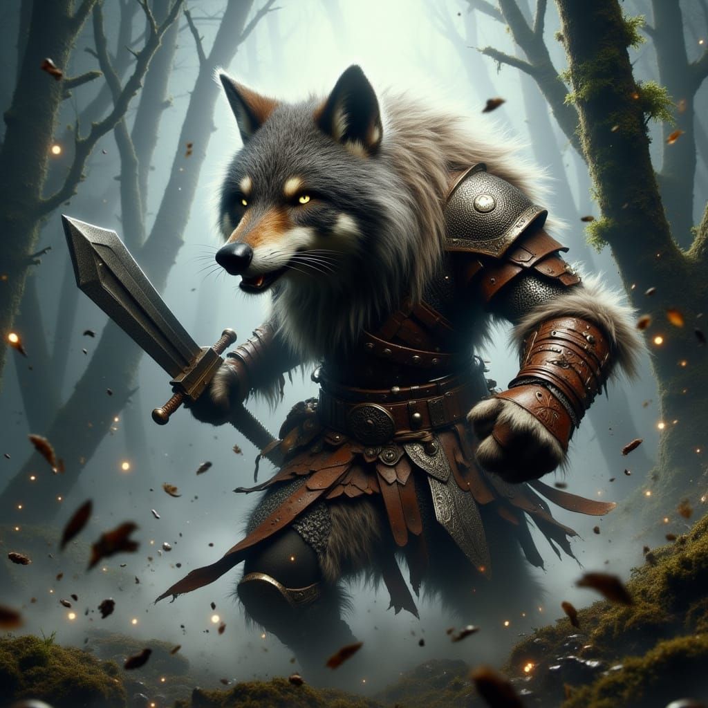 Epic Fantasy Warrior in Ancient Armor