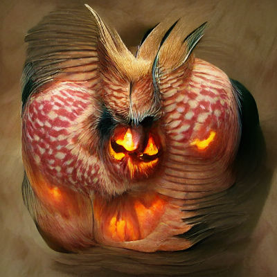 Demon Owl Pumpkin: Realistic Digital Carving