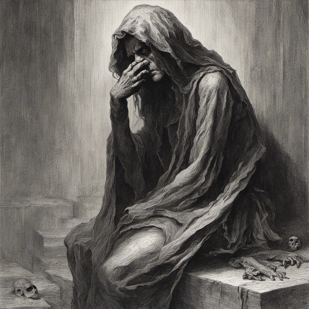 Visceral Despair: A Dark Illustration of Anguish