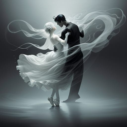 Abstract Ghostly Rhythms in Impressionist Oil Painting