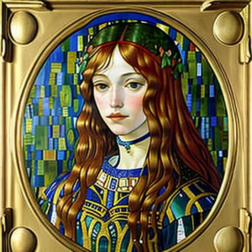 Classical Woman Portrait in Mixed Artistic Styles