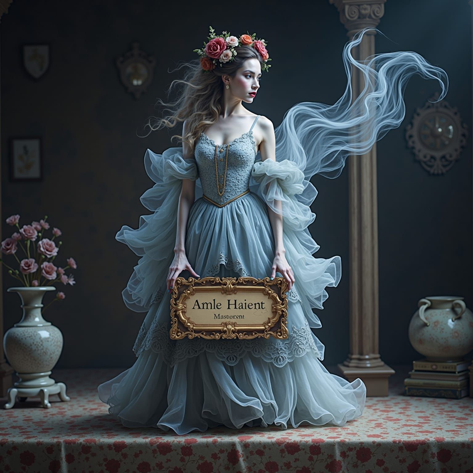 Elegant Woman Portrait in Old Masters Style