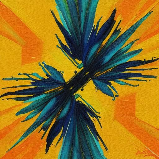 Abstract Cicada Art in Complementary Colors