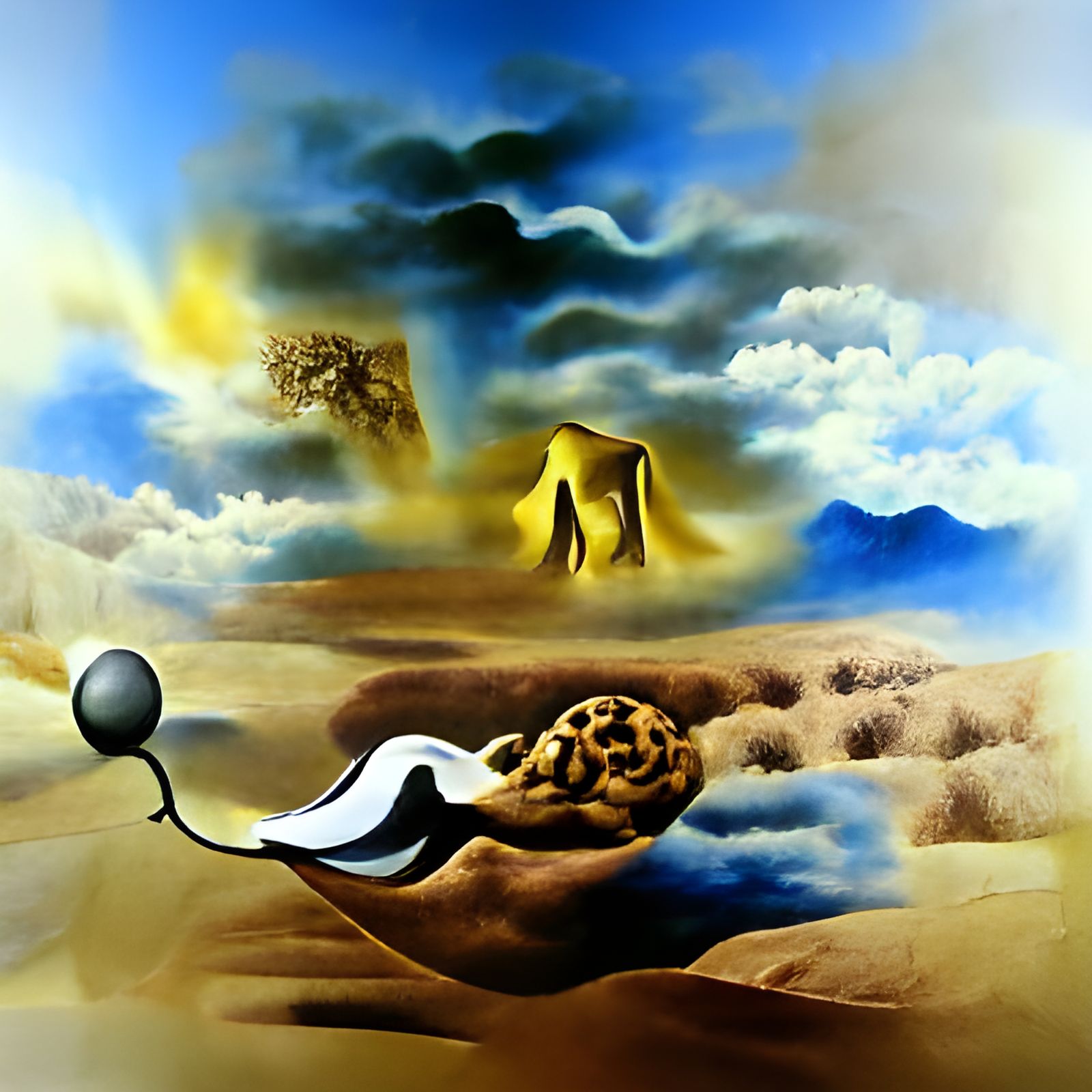 Surreal Exploration of Destiny as Salvador Dali Painting