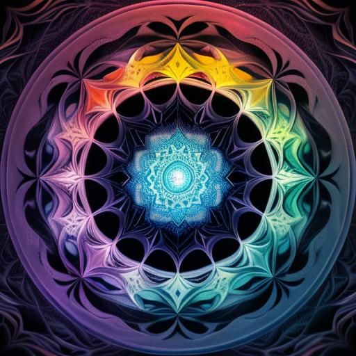 Yin Yang Mandala: Ocean and Desert in Digital Art