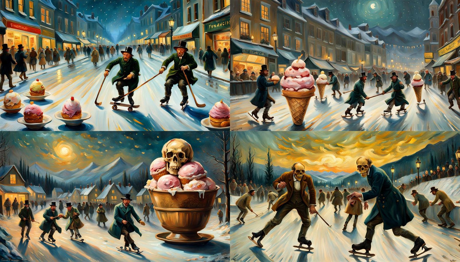 Ice Cream Party in Van Gogh Style