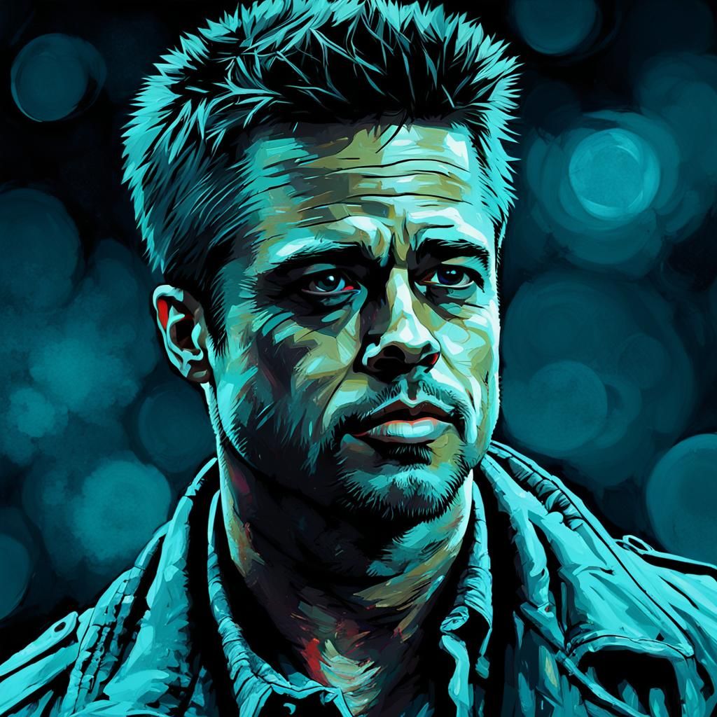 Fight Club's Tyler Durden in Chiaroscuro Style