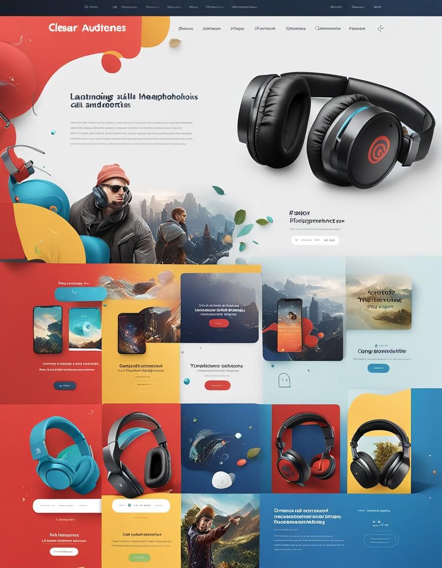 E-Commerce Headphones Landing Page in Detailed Matte Style