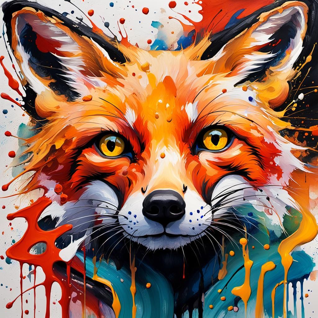 Rorschach fox ink splatter