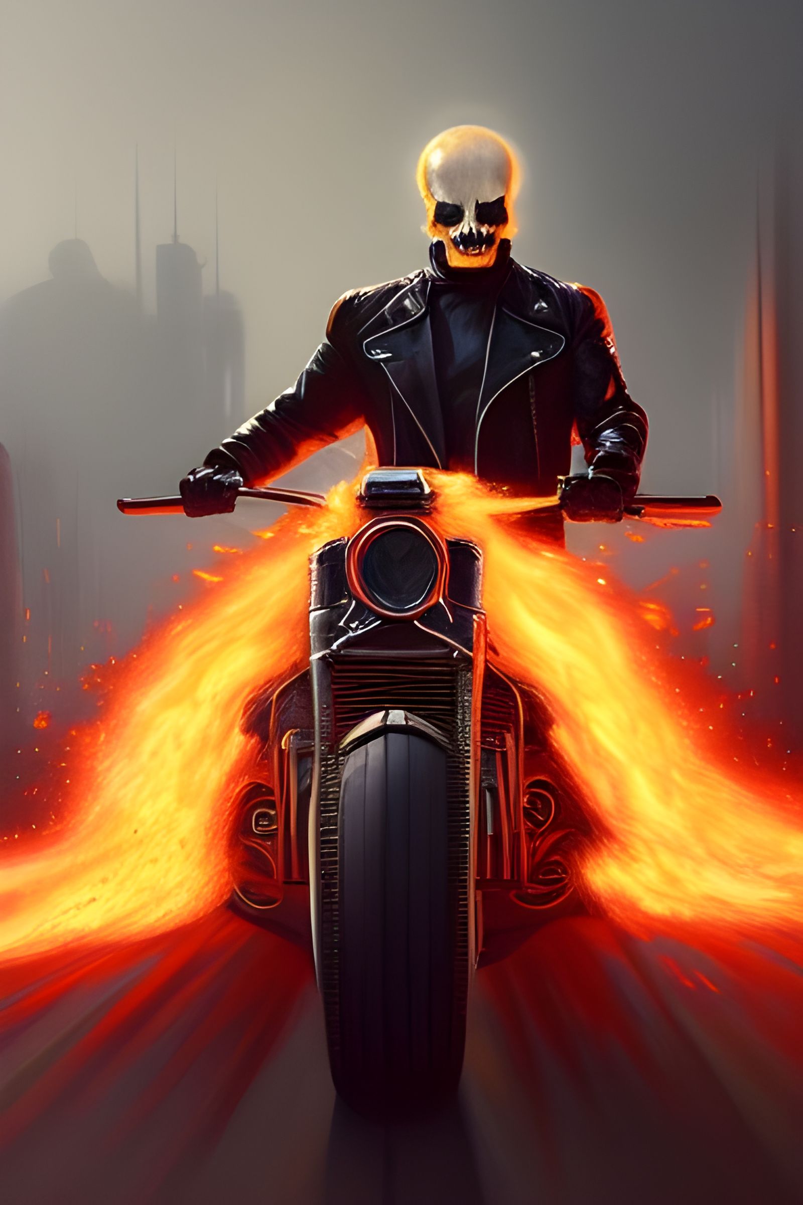 Ghost Rider in Hyperdetailed Photorealism