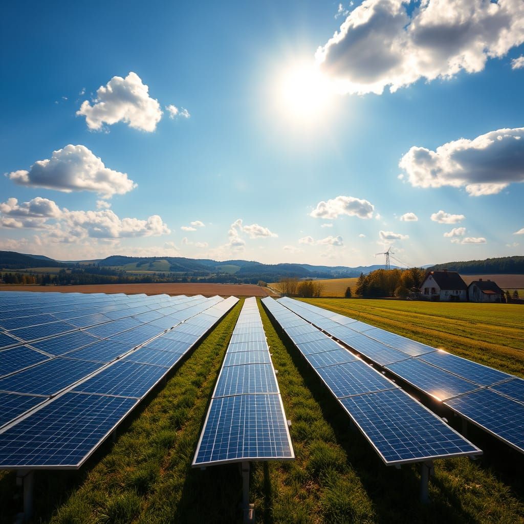 Photorealistic Solar Plant in German Countryside