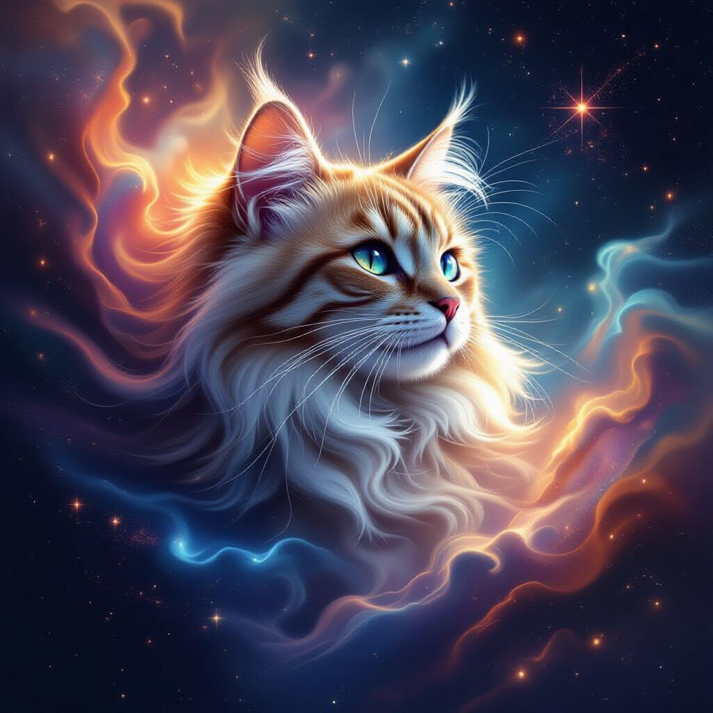 Cat Nebula in a Swirl of Stardust and Galaxies