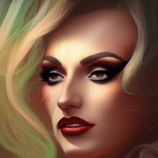 Katya beautiful glowing drag queen Christmas epic