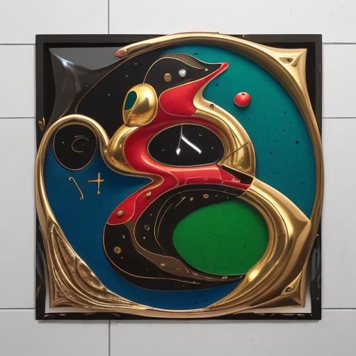 Abstract Metallic Stone Design in Bold Colors