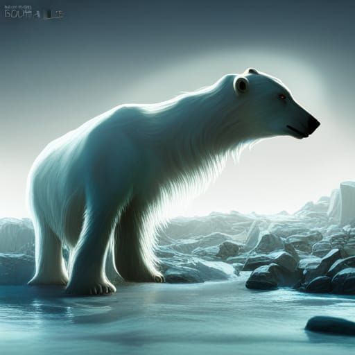 Aurora Borealis Shines on Polar Bear