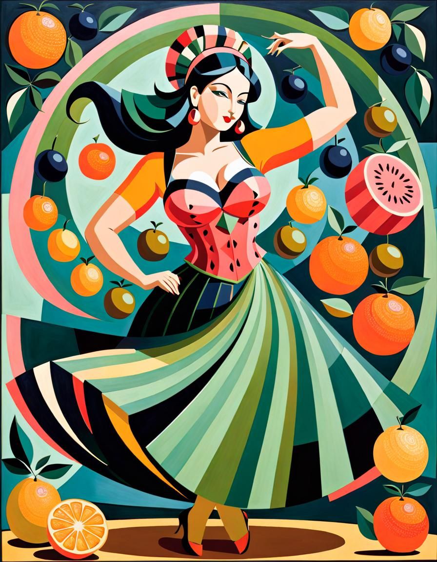 هند (Hind) | 🇵🇸 Analytical cubism - fruits (Blue Pencil XL)