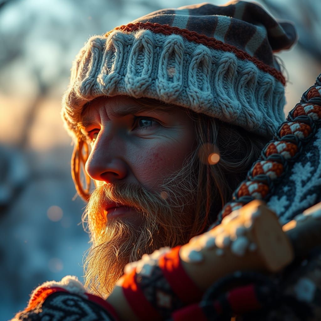 Hyperrealistic Firewood and Bread in Splash Art Style