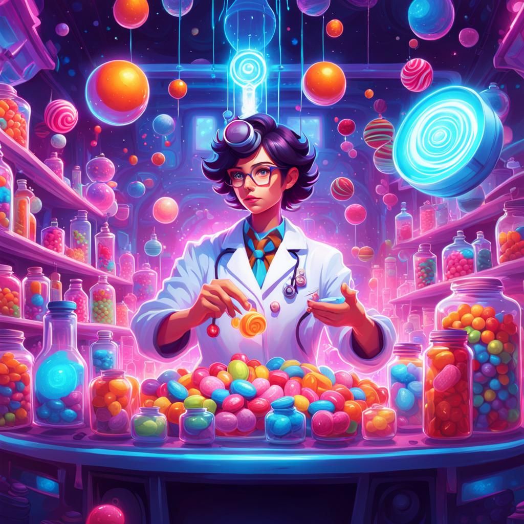 Magic Mad Scientist in Cosmic Candy Lab