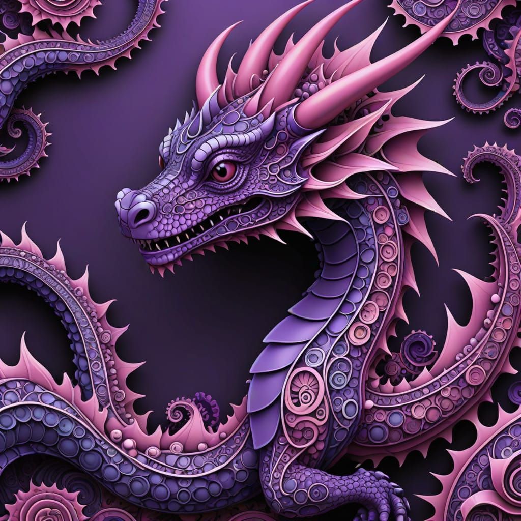 Vibrant Baby Dragon Embodied in Waves