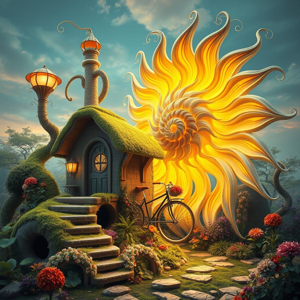 Dreamlike Eco-Shack in Whimsical Bloom