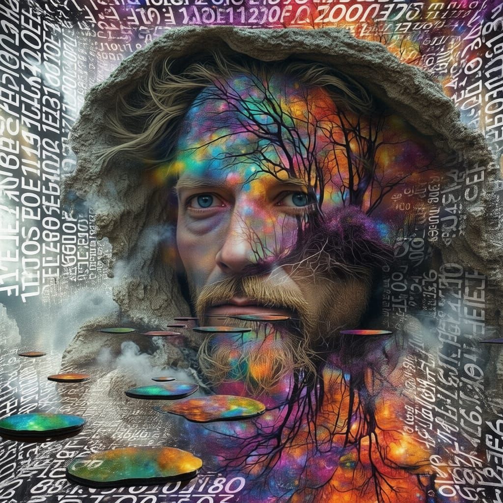 Surreal Mindscape Reflection with Fibonacci Forest Fire